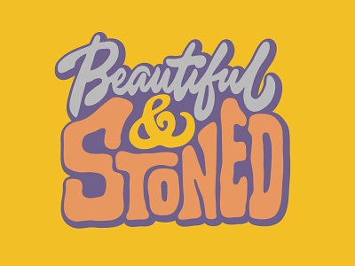 Beautiful & Stoned cannabis clientwork custom lettering digitalart handlettering itsjerryokolo jerryokolo logo logo designer logodesign logotype marijuana procreate sticker design stickermule stoned typography weed