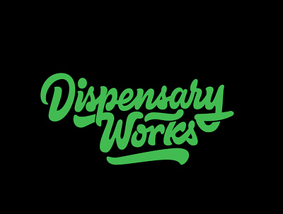 Dispensary Works california clientwork cursive custom lettering design digitalart dispensary hand drawn handlettering itsjerryokolo jerryokolo logo designer logotype marijuana marijuana logo procreate sticker stickermule typography ui