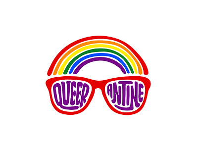 Queerantine blogger clientwork custom lettering glasses hand drawn handlettering itsjerryokolo jerryokolo lesbian lgbt lgbtq lgbtqia logo logo design logo designer logotype procreate queer rainbow typography