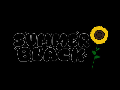Summer Black black bubble clientwork custom lettering digitalart flower hand drawn handlettering itsjerryokolo jerryokolo logo designer logotype procreate summer sunflower typography