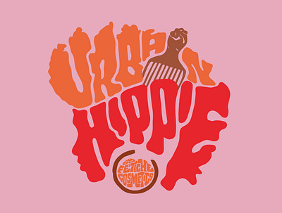 Urban Hippie afro clientwork cosmetics custom lettering hand drawn handlettering hippie itsjerryokolo jerryokolo locks logo designer logotype procreate retro retro design typography urban