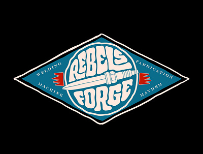 Rebels Forge clientwork custom lettering fabrication forge hand drawn illustration itsjerryokolo jerryokolo lettering logo logodesign logotype machine mayhem procreate rebel typography welding