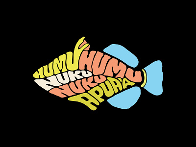 Humuhumunukunukuāpuaʻa clientwork custom lettering fish hand drawn handlettering hawaii illustration itsjerryokolo jerryokolo logotype procreate tourism tourist tropical tshirt typography vacation