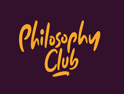 Philosophy Club clientwork club custom lettering digitalart hand drawn handlettering highschool lettering logo designer logodesign logotype philosophy procreate tshirtdesign typography