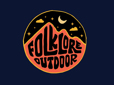 Folklore Outdoor badge logo camping constellation crest logo custom lettering hand drawn handlettering hiking lettering logodesign logotype mountain logo outdoor outdoor badge outdoor logo star typography