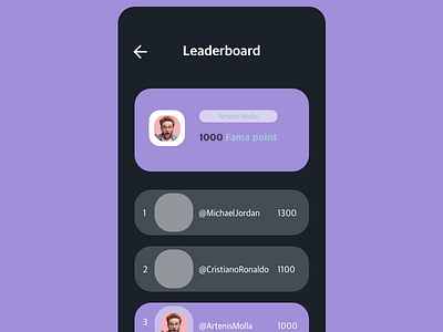 Leaderboard Ui app design ui ux