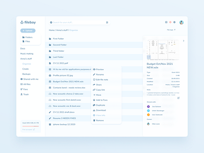 Filebay - File Manager Dashboard