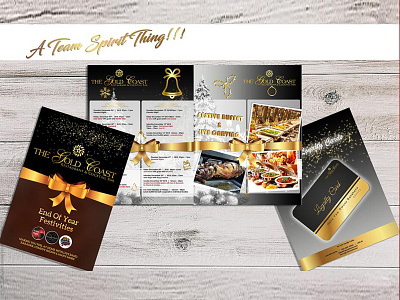 The Gold Coast Restaurant branding brochure design food menu illustration