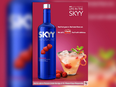 Skyy Vodka Raspberry Infusion advertising design events photo editing services