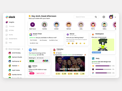 Slack Dashboard Design