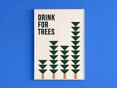 Drink for Trees - Poster blue brand branding business colorful company design glasses green identity logo minimal minimalist ollerweb poster simple trees wine wine glasses yellow