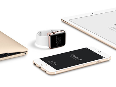 Gold Apple Stuff Mockup 