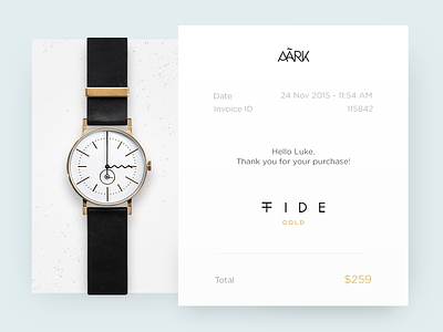 Email Receipt aark clean collective dailyui email minimal receipt simple ui ux watches