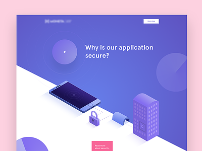 Landing page concept blue clean landing minimal one page security tvojemama ui ux web white