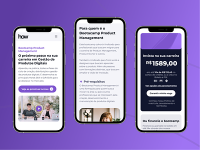Site How Bootcamps - Design Responsivo courses edtech education educação figma prototipe protótipo site ui ui design web site