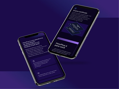 Landing page How Plus - versão mobile alta fidelidade edtech education educação figma landing page mobile prototipe protótipo responsivo ui ui design web site