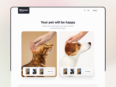 Promo site / desktop cat design desktop dog home page pets promo recomendation site ui ux web web design
