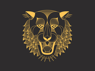 Fearless Illustration geometric illustration line lion tiger vector