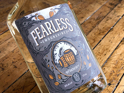 Fearless Moonshine Packaging design illustration label liquor moonshine packaging spirits