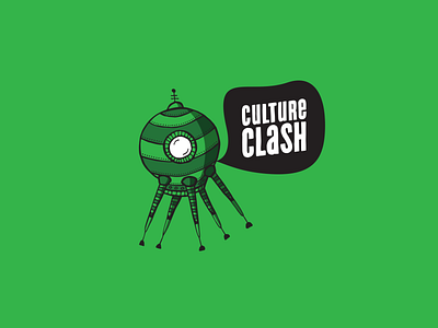 Culture Clash Logo brand identity branding illustration logo record store ufo