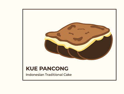 Indonesian Traditional Cake Kue Pancong cake flat illustration indonesian indonesian food vector