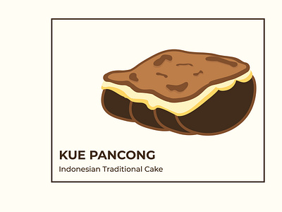 Indonesian Traditional Cake Kue Pancong cake flat illustration indonesian indonesian food vector