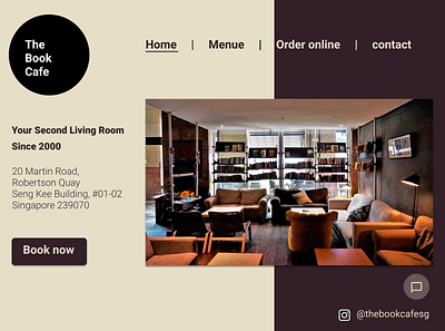 [Book Cafe Redesign] Day 1 Home page_V1 homepage redesign webdesign
