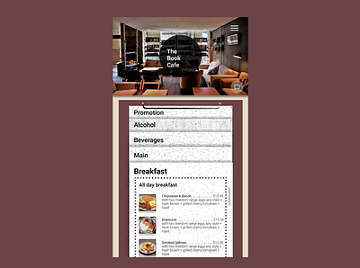 [Book Cafe Redesign] Day 2 Menu_mobile page app design menu menu design redesign redesign tuesday webdesign
