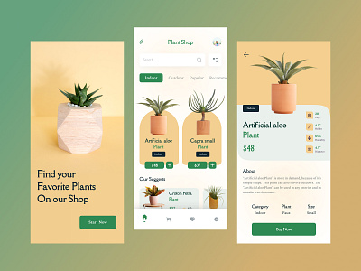 Plant Shop android android app android design app design e commerce online plant plant plant app plant care plant care app plant care shop plant mobile app plant online plant shop typography ui