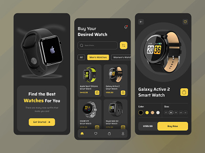 Smart Watch App - UI Design android android app android design app design e commerce e commerce app new design online shop online store smart watch smart watch mobile smart watch mobile app trendy design typography ui watch app watch mobile app watches
