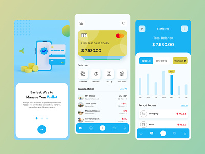 Finance - Mobile Banking App android android app android design app banking app design easy wallet finance finance app finance mobile app mobile banking mobile wallet money transfer new concept online banking transfer money trendy design typography ui wallet app