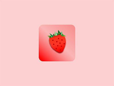 Strawberry Icon adora horton app design app icon app icon logo daily ui daily ui 005 figma design illustration mobile design mobile ux product design strawberry ux ui