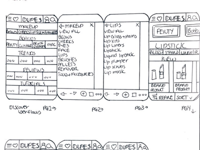 Discover wireframe sketch