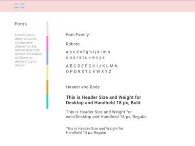 Font page for style guide