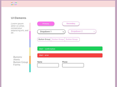 UI elements for style guide