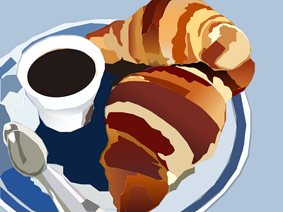 Coffee & Croissants adora horton breakfast breakfast illustration coffee cup coffee illustration coffeeshop croissant design figma figma illustration illustration ui ui design