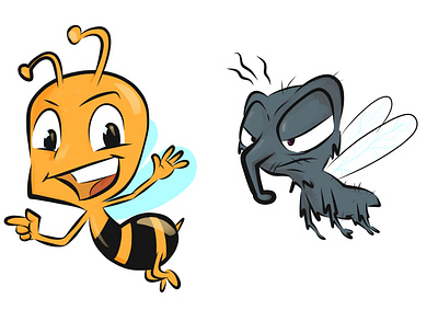 BEE Biene 2d animal bee fly illustration kids logo vector vector illustration