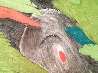 A peek at my piece for Art on Main illustration pastel pencil