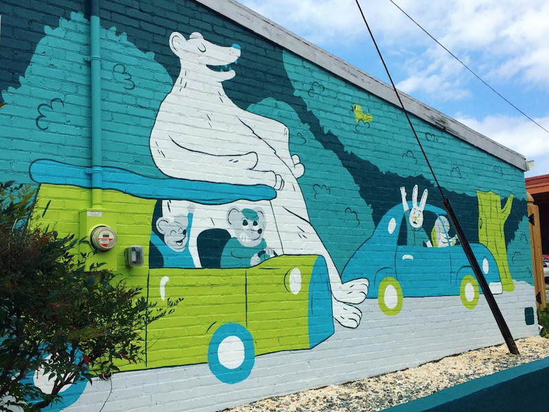 506 Madison Mural - FINISHED animals bear downtown illustrator illustrators lynchburg mice mural rabbits virginia