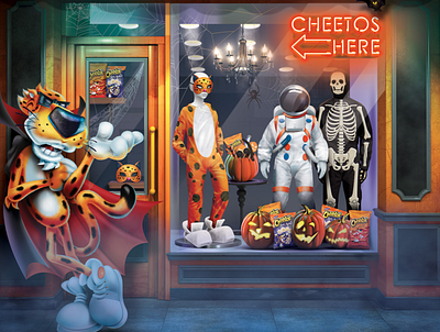 Chester Cheetah Halloween Illustration 3d art cartoon cartoon character character design cheetos chester cheetah frito lay halloween illustration pepsi point of sale