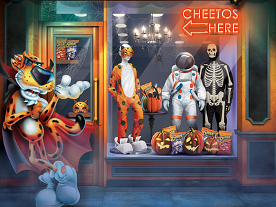 Chester Cheetah Halloween Illustration