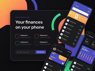 Finance App app branding design icons illustration logo ui ux vector web