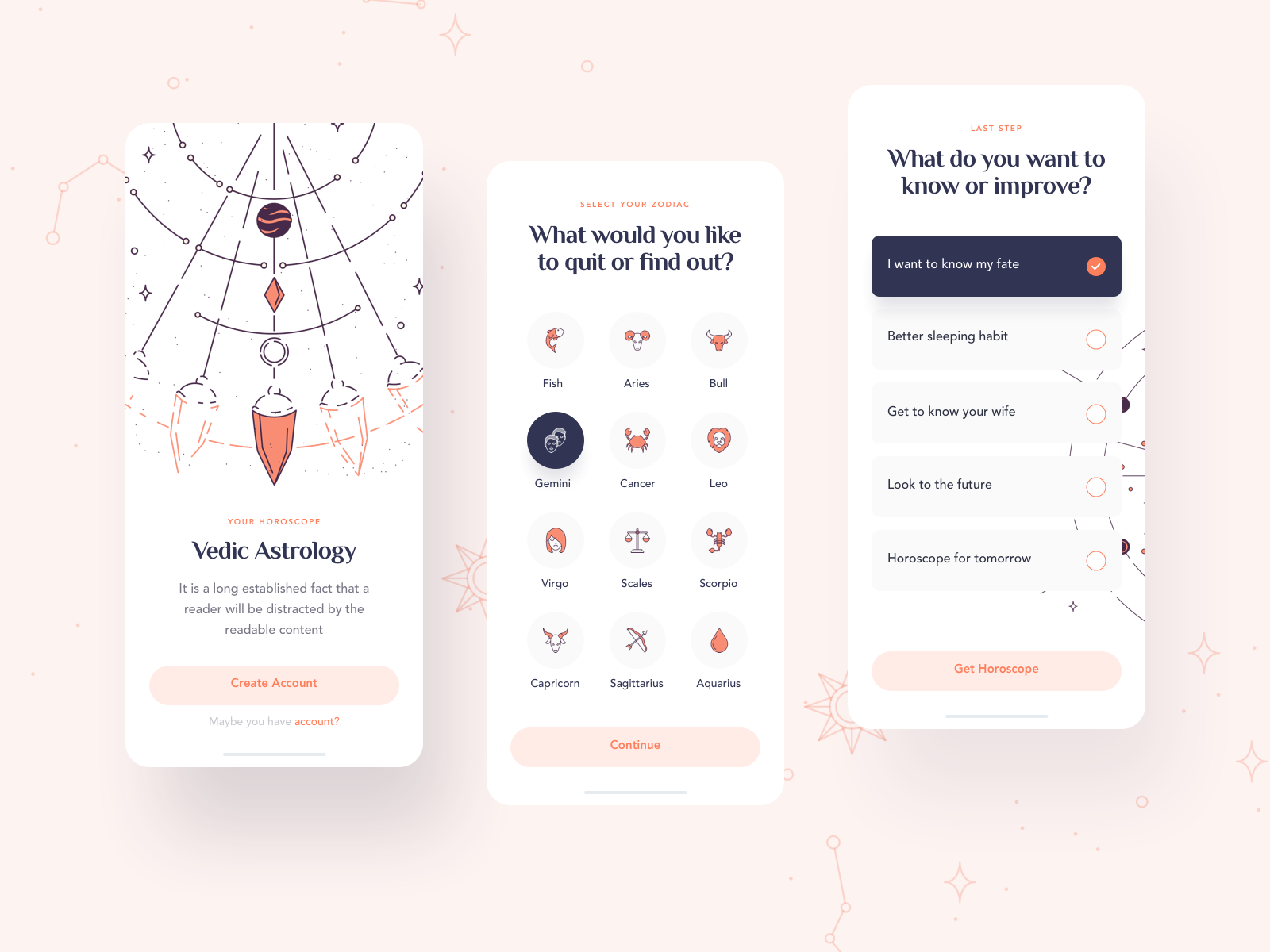 Astrologist - Mobile Version astrologer astrological astrology astronomy design illustration tarot tarot card tarot cards tarot deck ui design uidesign ux web zodiac zodiac sign