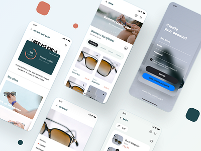 Sunglasses shop - Mobile Version app branding design icon icons illustration illustrations isometric logo ui ux web