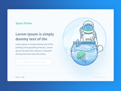 Space Fisher fisher fishing illustration space ui ux