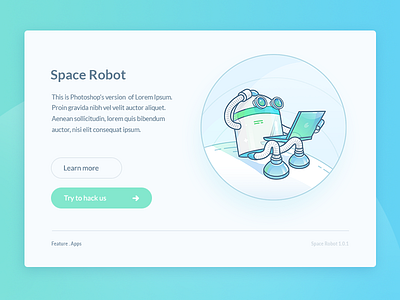 Space Artist illustration interface robot user webdesign
