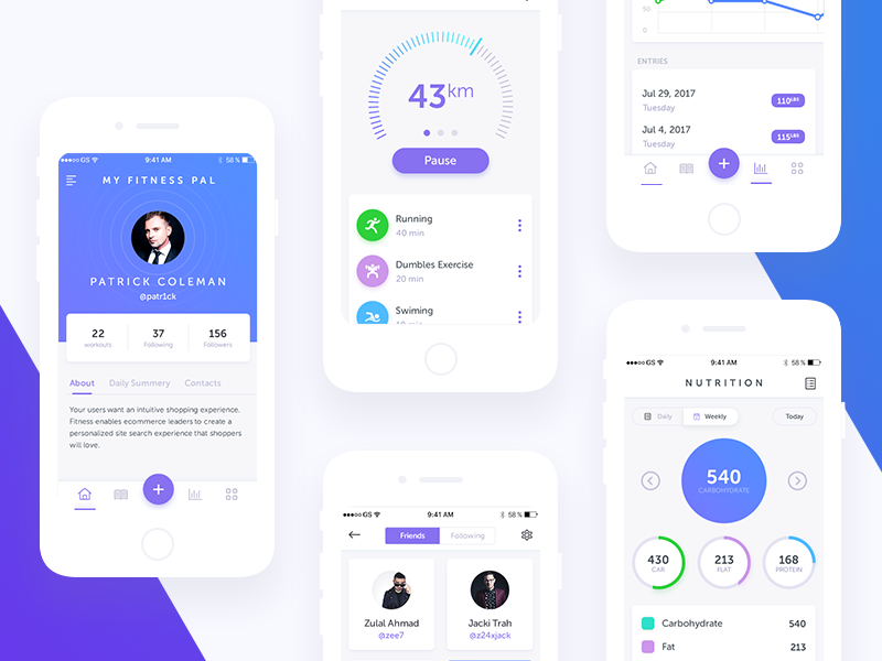 MyFitnessPal by Zaib Ali on Dribbble