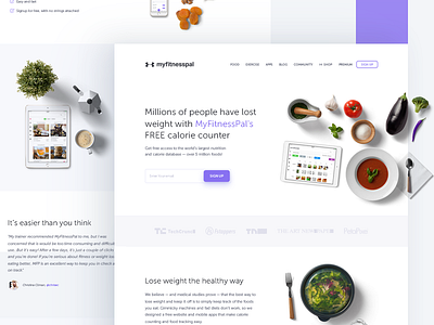 MyFitnessPal app design illustration myfitnesspal ui ux web