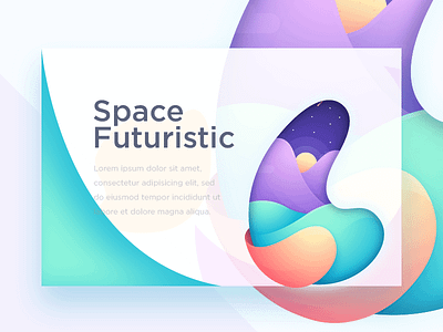Space app design icons illustration logo space web