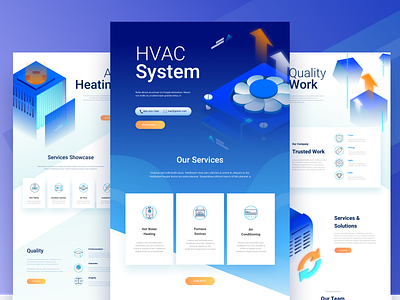 HVAC design illustration ui ux web